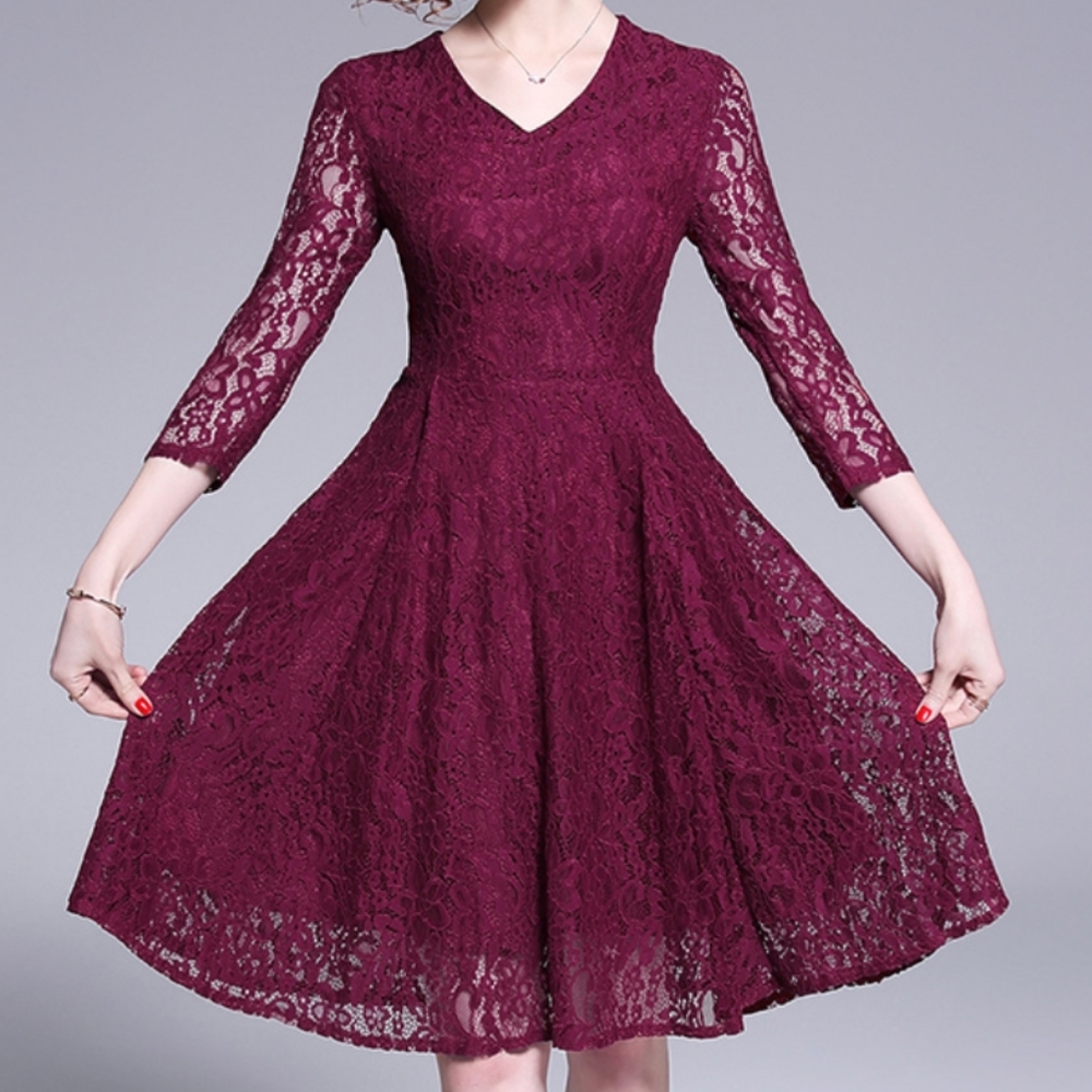 Burgundy Lace dress
